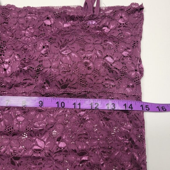 Purple Lace Long Camisole Lace Tank Top Stretchy Long Camisole - Size L- NEW - Picture 8 of 10